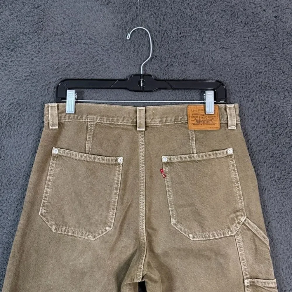 Levis Jeans Womens 27 Brown Dad Utility Carpenter Relaxed Fit Premium Denim